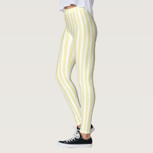 Yellow and white candy stripes leggings