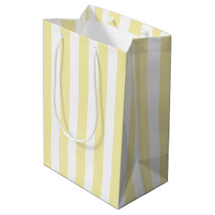Yellow and white candy stripes medium gift bag