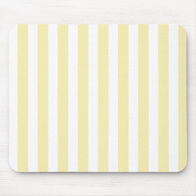 Yellow and white candy stripes mouse mat (Front)