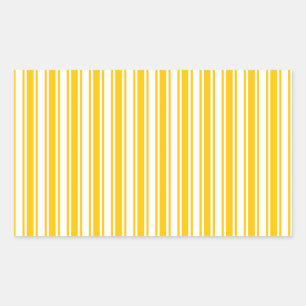 Yellow and white candy stripes rectangular sticker