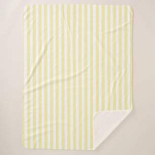 Yellow and white candy stripes sherpa blanket