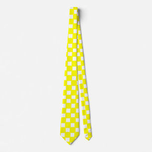 Yellow and White Chequered Tie