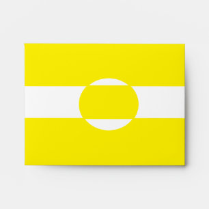 Yellow and white circle shaped envelope
