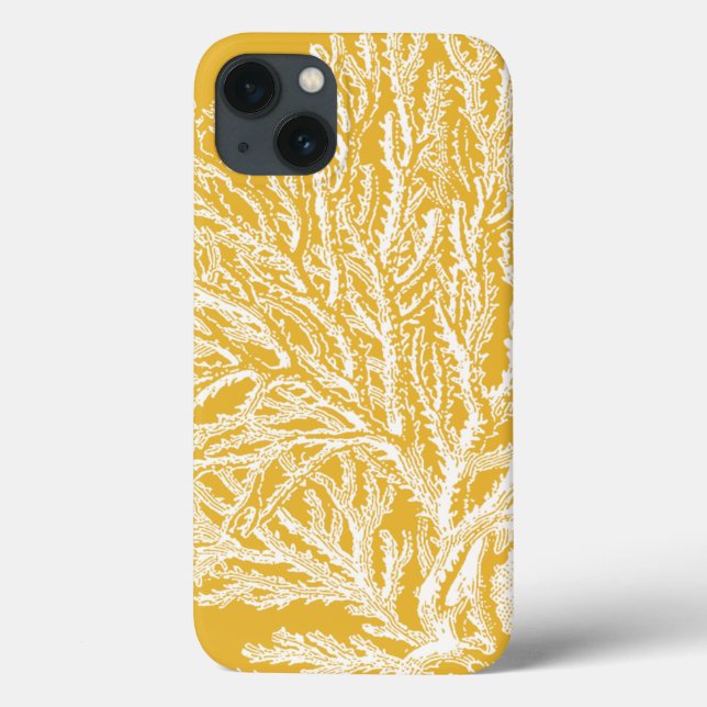 Yellow and White Coral Case-Mate iPhone Case (Back)