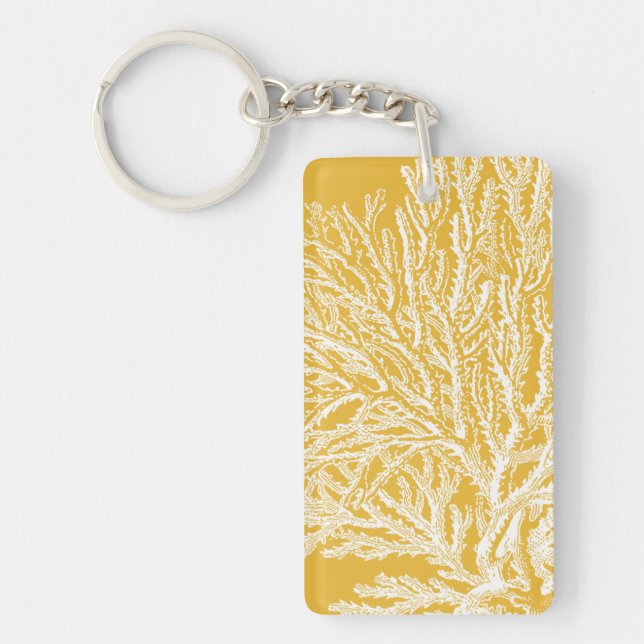 Yellow and White Coral Key Ring (Front)