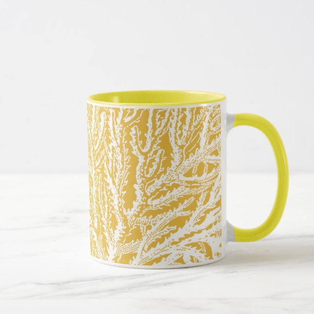 Yellow and White Coral Mug (Right)