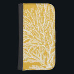 Yellow and White Coral Samsung S4 Wallet Case<br><div class="desc">Get this modern piece of artwork today with a vibrant yellow background. This piece of art contains a silhouette,  translucent coral that is very sharp and vivid. It's a contemporary art piece that will be perfect for any type of nautical theme you are trying to go for.</div>
