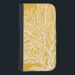 Yellow and White Coral Samsung S4 Wallet Case<br><div class="desc">Get this modern piece of artwork today with a vibrant yellow background. This piece of art contains a silhouette,  translucent coral that is very sharp and vivid. It's a contemporary art piece that will be perfect for any type of nautical theme you are trying to go for.</div>