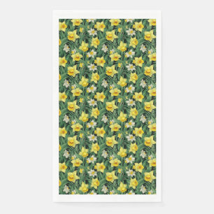 Yellow and White Daffodil Flower Seamless Napkin