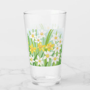 Yellow and White Daffodils in Spring  Glass