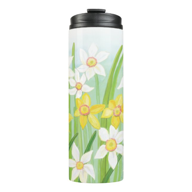 Yellow and White Daffodils in Spring  Thermal Tumbler (Front)