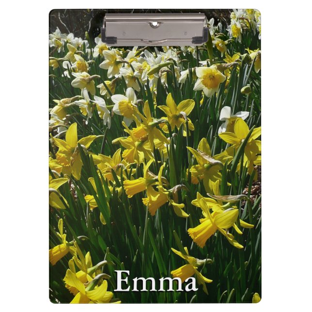 Yellow and White Daffodils Spring Flowers Clipboard (Front)