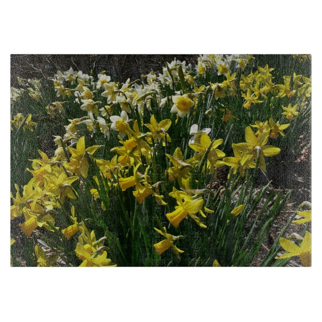 Yellow and White Daffodils Spring Flowers Cutting Board (Front)