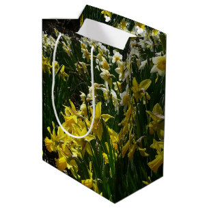 Yellow and White Daffodils Spring Flowers Medium Gift Bag
