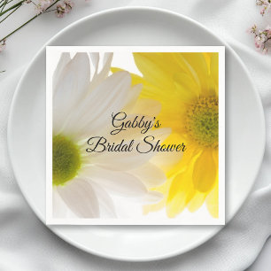 Yellow and White Daisies Bridal Shower Napkin