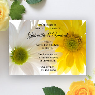 Yellow and white Daisies Engagement Party Invitation