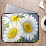 Yellow and White Daisies Signature  Laptop Sleeve<br><div class="desc">This simple laptop case will add a touch of natural beauty to your PC. Personalise it with your desired name or initials.</div>