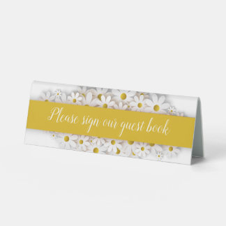 Yellow and White Daisies Wedding Guest Book
