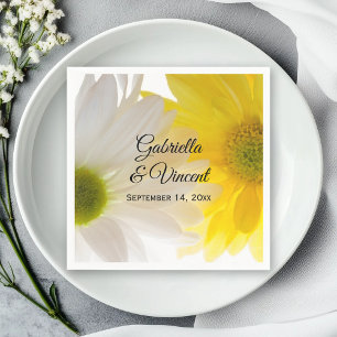 Yellow and White Daisies Wedding Napkin