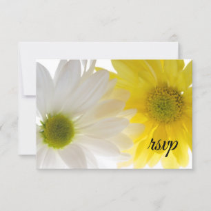 Yellow and White Daisies Wedding RSVP Card