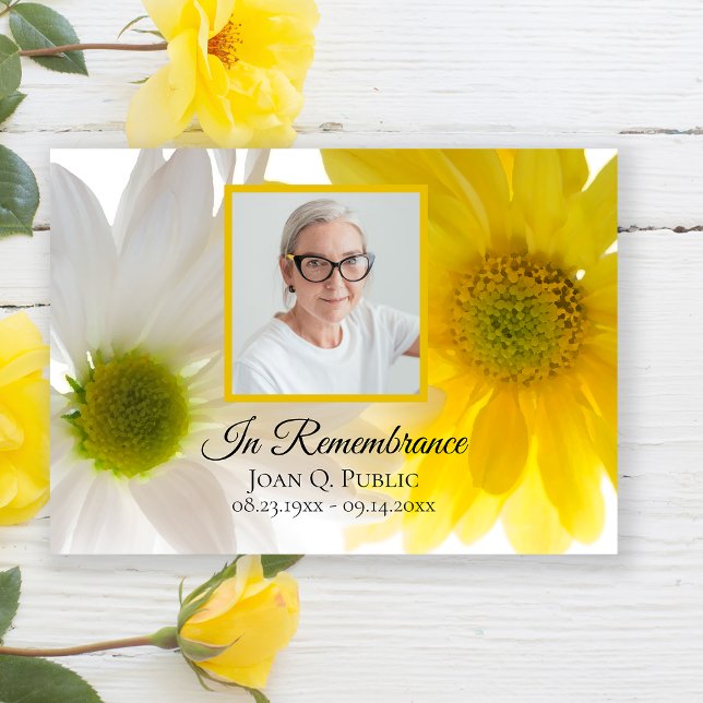 Yellow and White Daisy Flowers Death Anniversary   Invitation (Creator Uploaded)