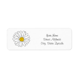 Yellow and White Daisy Label