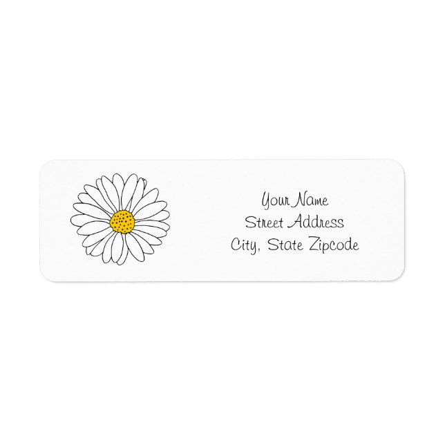 Yellow and White Daisy Label (Front)