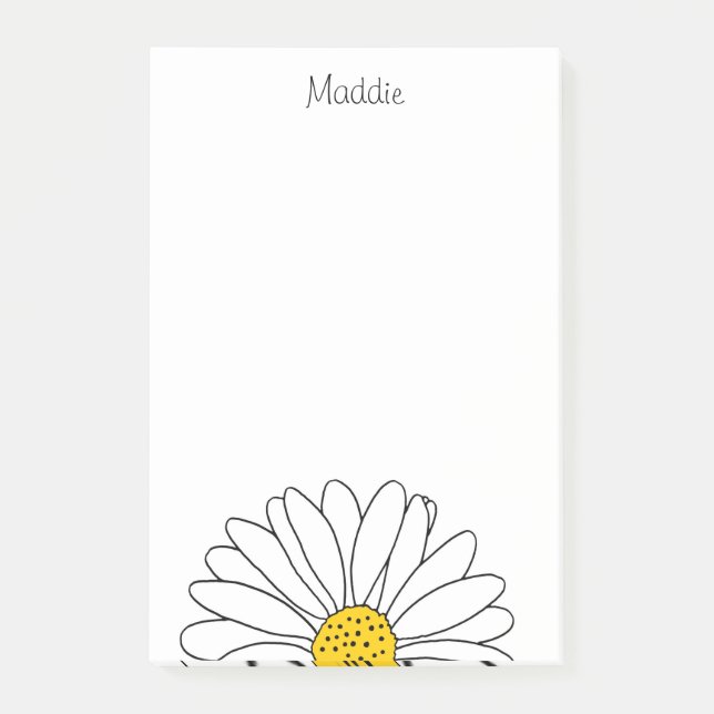 Yellow and White Daisy Post-it Notes (Front)