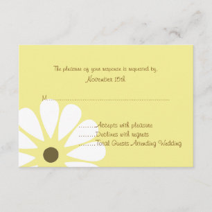 Yellow and White Daisy Wedding RSVP Cards