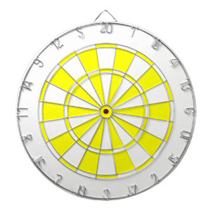 yellow and white dartboard