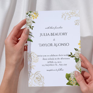 Yellow and White Floral Invitation Soft Elegant