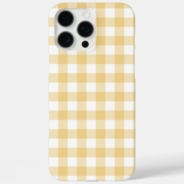Yellow and White Gingham Check Case-Mate iPhone Case (Back)