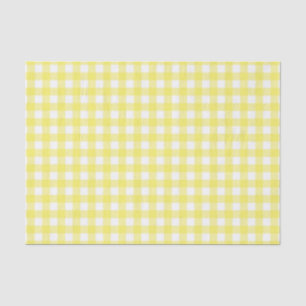 Yellow and White Gingham Design Tissue Paper