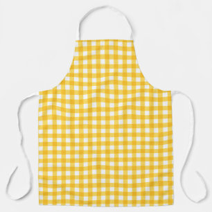 Yellow and White Gingham Pattern Apron