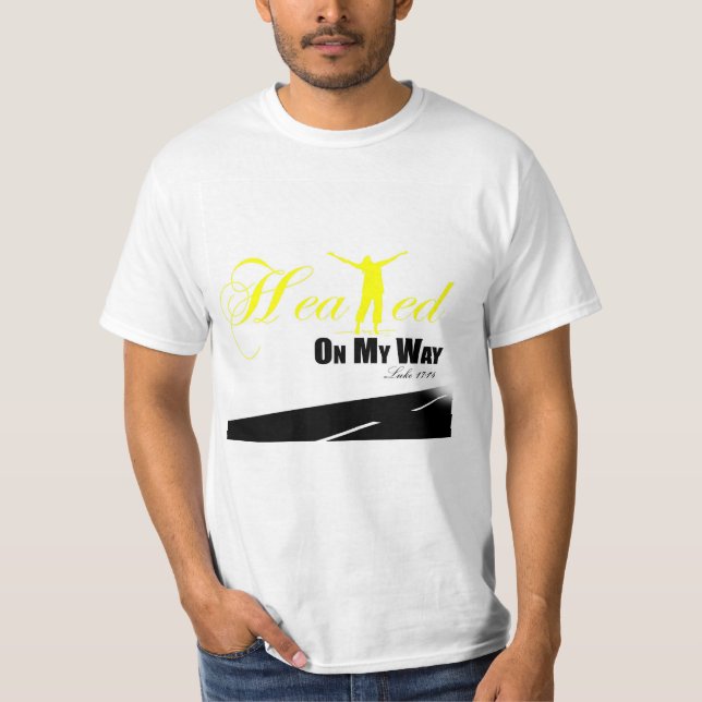 Yellow and White "Healed on my Way" Shirt (Front)