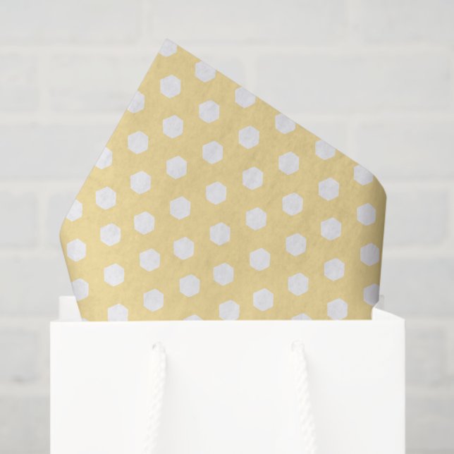 Yellow and White Honeycomb Pattern Tissue Paper (Gift Bag)