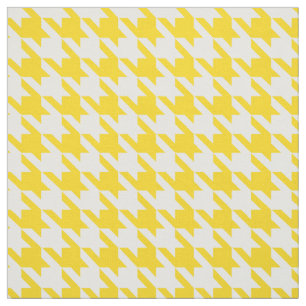 Yellow and White Houndstooth Check Fabric