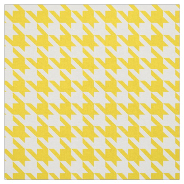 Yellow and White Houndstooth Check Fabric (Swatch)