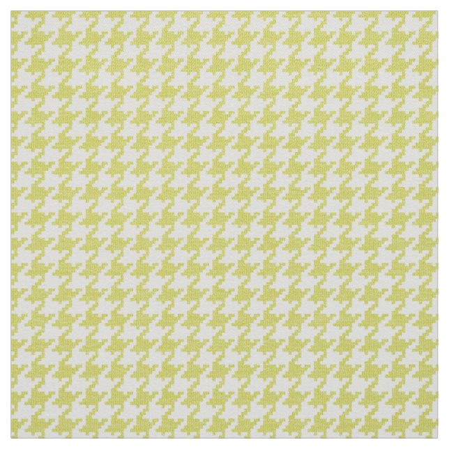 Yellow and White Houndstooth Geometric Pattern Fabric (Swatch)