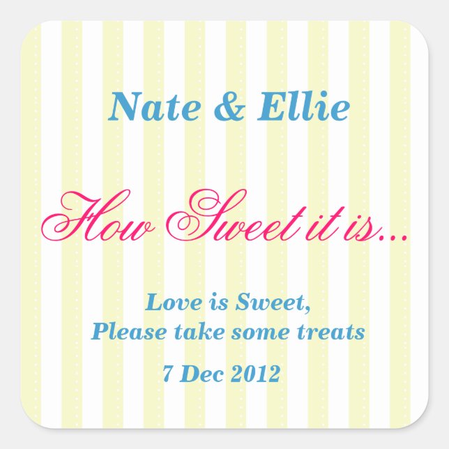 Yellow and white 'How Sweet it is' Sticker (Front)