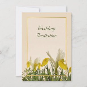 Yellow and white irises invitation