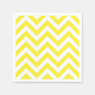 Yellow and White Large Chevron ZigZag Pattern Napkin