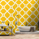 Yellow and White Modern Lattice Wallpaper<br><div class="desc">Yellow and White Diamond Lattice design.</div>