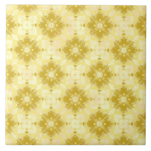 Yellow and White Modern Ogee Pattern Tile