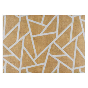 Yellow and white mosaic pattern cutting board