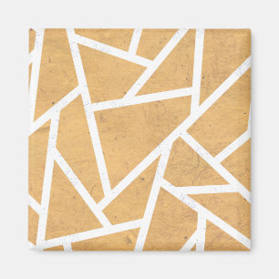 Yellow and white mosaic pattern magnet