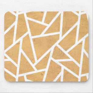 Yellow and white mosaic pattern mouse mat