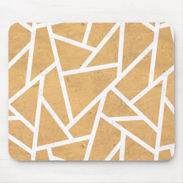 Yellow and white mosaic pattern mouse mat (Front)