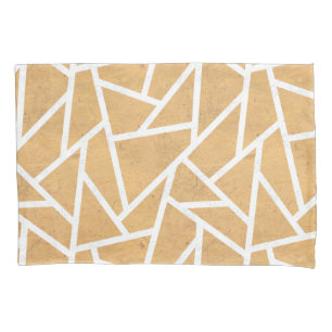 Yellow and white mosaic pattern pillowcase