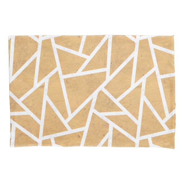Yellow and white mosaic pattern pillowcase (Front)
